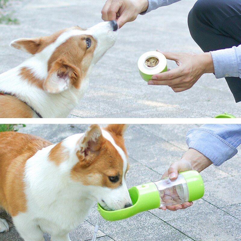 HOOPET Pet Dog Water Bottle Feeder Bowl Portable Water Food Bottle Pets Outdoor Travel Drinking Dog Bowls Water Bowl for Dogs