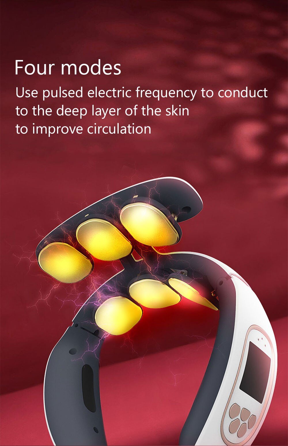 6 Heads Electric Neck And Back Pulse Massager