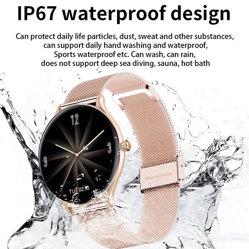 2021 New Full circle touch screen Women smart watch Luxury steel Watch Band Fashion smartwatch Sport Activity tracker For Xiaomi