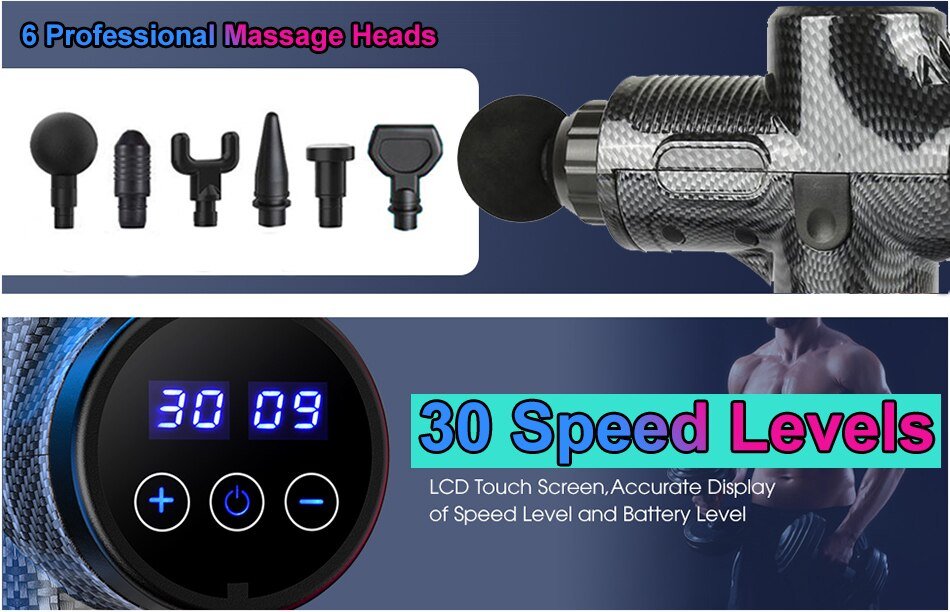 Deep Tissue Therapy Muscle Massage Gun Electric Fascia Body Massager Exercising Fitness Relaxation Slimming Shaping Pain Relief