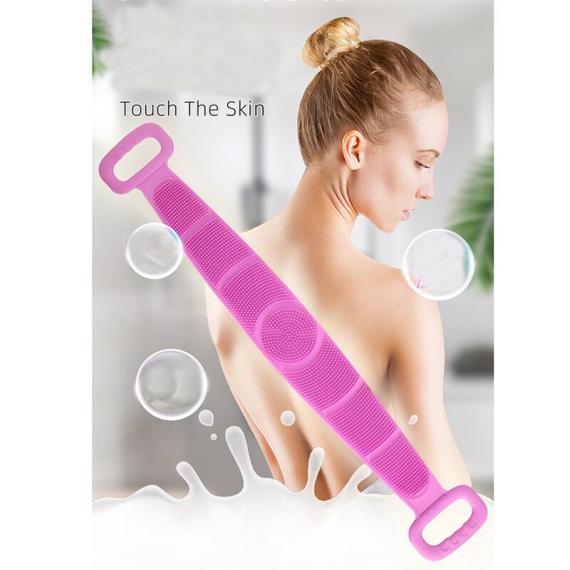 1PCS Soft Silicone Brushes Bath Towel Body Brush Bath Belt Exfoliating Massage Back Belt Wash Skin Household Clean Shower Brush