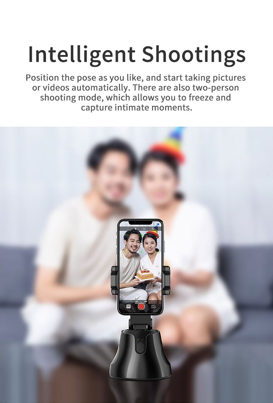 Apai Genie Auto Smart Shooting Selfie Stick 360° Object Tracking Holder All-in-one Rotation Face Tracking Camera Phone Holder