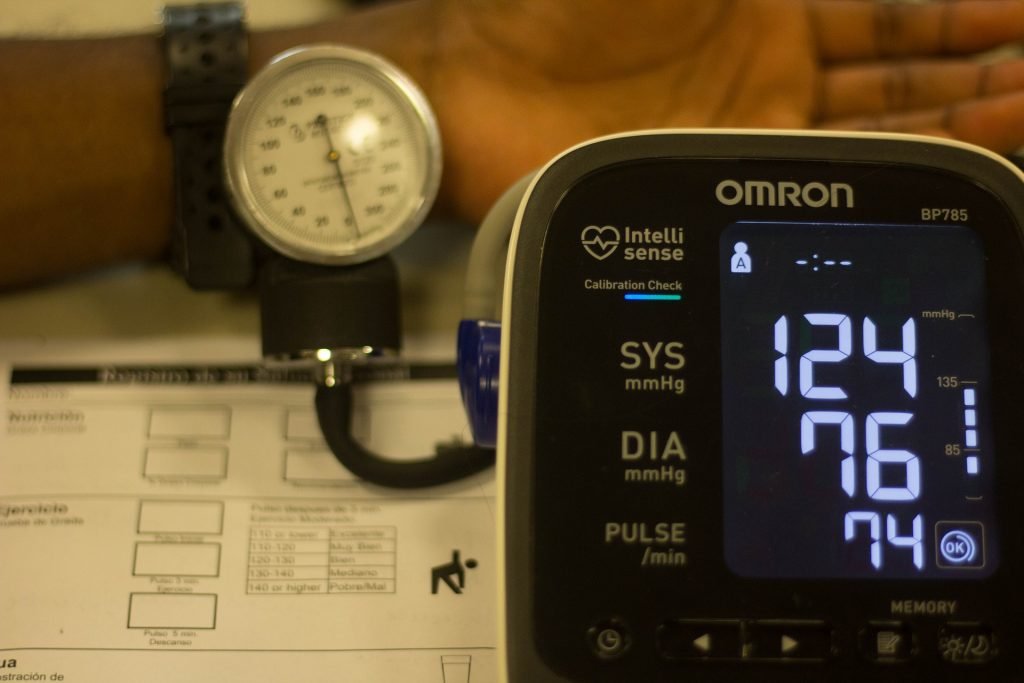 Blood pressure monitor 
with display screen