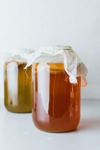 Jars containing raw, pure honey ready for use