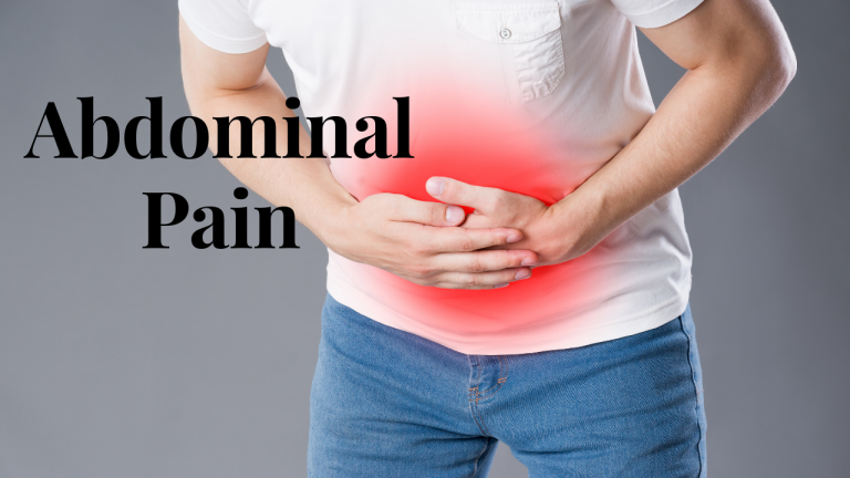 A woman who suffers from abdominal pain