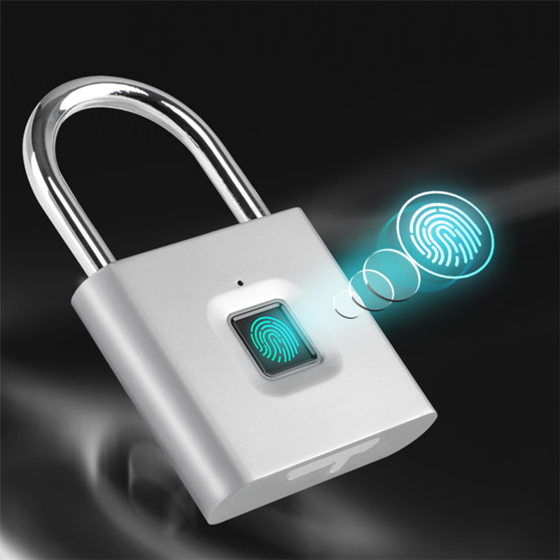 KENRONE Portable Keyless USB Charging Smart Fingerprint Padlock SL90 Quick Unlock Anti-theft Biometric Door Lock for Home Use