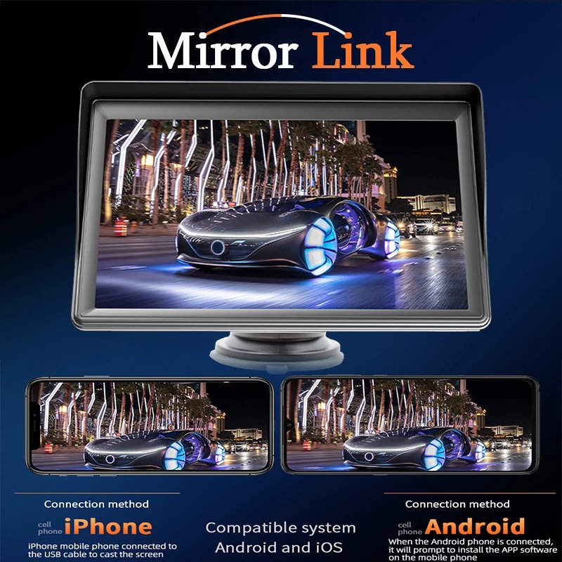 7inch Portable CarPlay Android Auto Car Radio Multimedia Video Player Touch Screen Bluetooth 5.0 With AUX USB 7inch Portable CarPlay Android Auto Car Radio Multimedia Video Player Touch Screen Bluetooth 5.0 With AUX USB