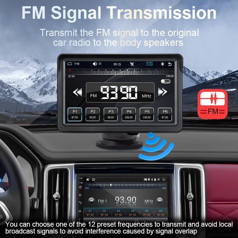 7inch Portable CarPlay Android Auto Car Radio Multimedia Video Player Touch Screen Bluetooth 5.0 With AUX USB 7inch Portable CarPlay Android Auto Car Radio Multimedia Video Player Touch Screen Bluetooth 5.0 With AUX USB