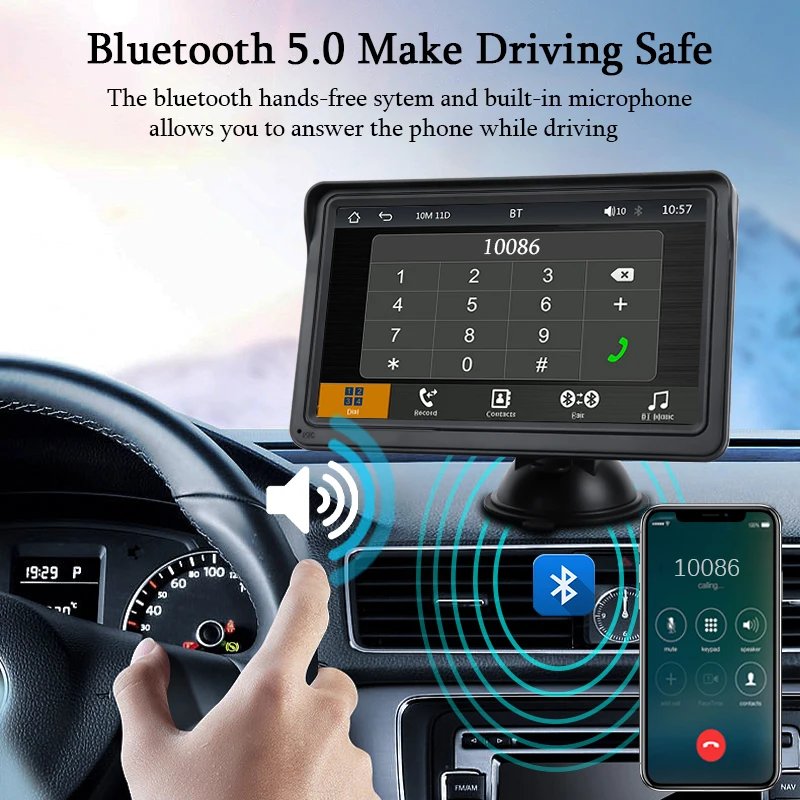 7inch Portable CarPlay Android Auto Car Radio Multimedia Video Player Touch Screen Bluetooth 5.0 With AUX USB 7inch Portable CarPlay Android Auto Car Radio Multimedia Video Player Touch Screen Bluetooth 5.0 With AUX USB