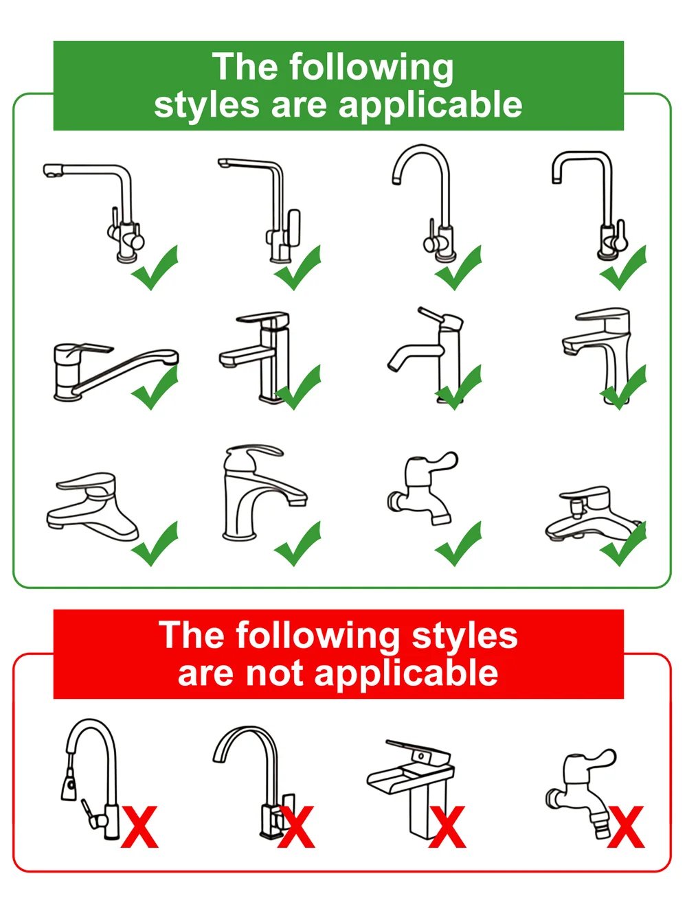 1080° Rotatable Extension Faucet Sprayer Head Water Tap Nozzle Universal Bathroom Tap Extend Adapter Aerator 2 Spray Modes