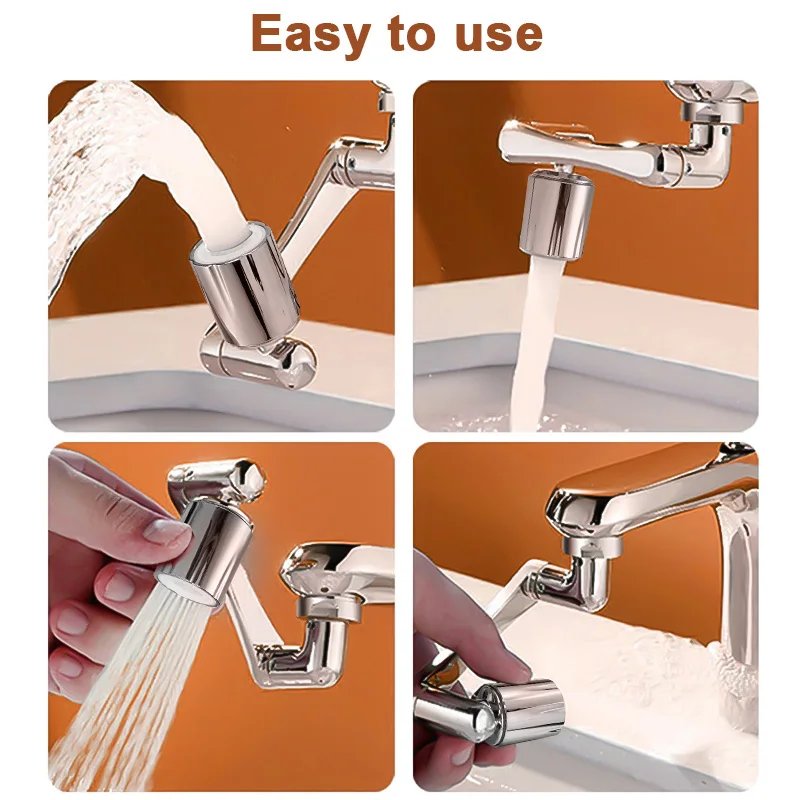 1080° Rotatable Extension Faucet Sprayer Head Water Tap Nozzle Universal Bathroom Tap Extend Adapter Aerator 2 Spray Modes